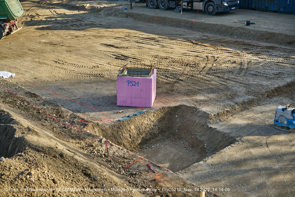 15.11.2022 - Baustelle an der Quiddestraße Haus für Kinder in Neuperlach